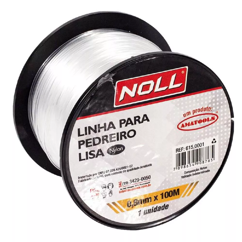 Linha Para Pedreiro em Nylon Lisa 0,8mm x 100m (615,0001) - Noll ...
