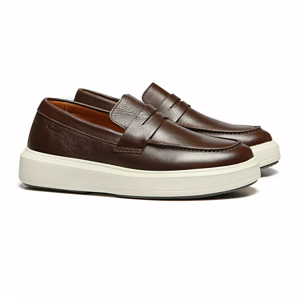 カオさん Sapato Casual Comfort Masculino Solano Café Samello | SAMELLO