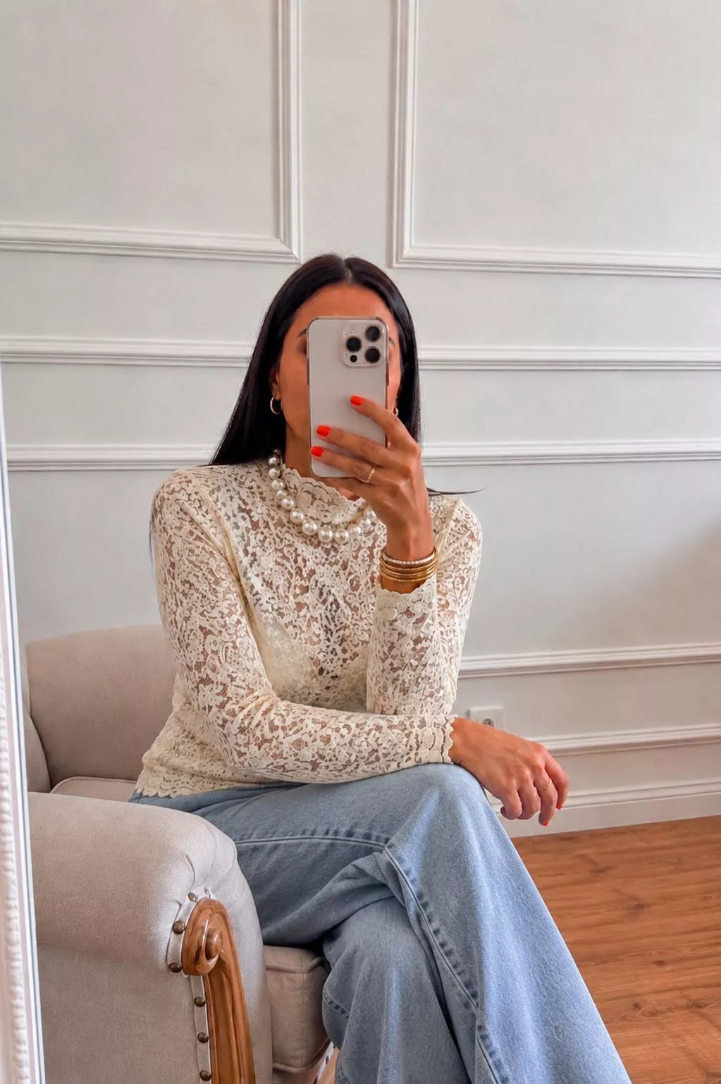 BLUSA RENDA CREME | SIMONE PETRI