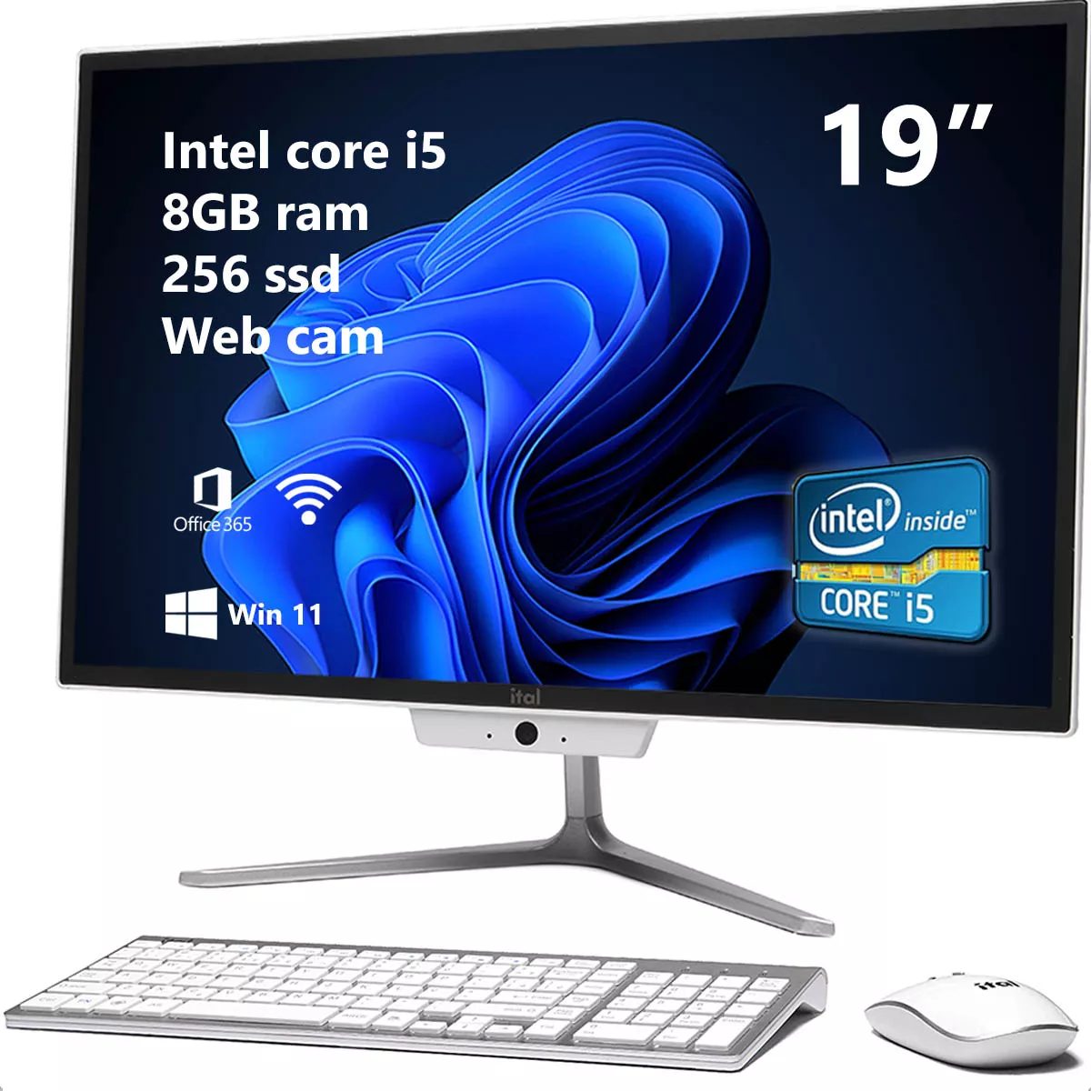 Computador All In One i5 19” Ssd 256GB 8G Ram Bluetooth e Wifi