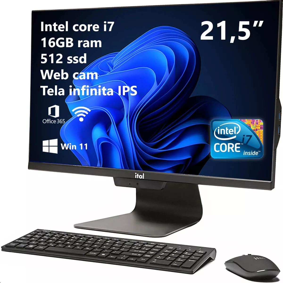 ソルティー✨美品✨オフィス2021 高性能i7 SSD512メモリ16 Computador Completo Slim Intel Core i7 16GB SSD 512GB Wifi Windows