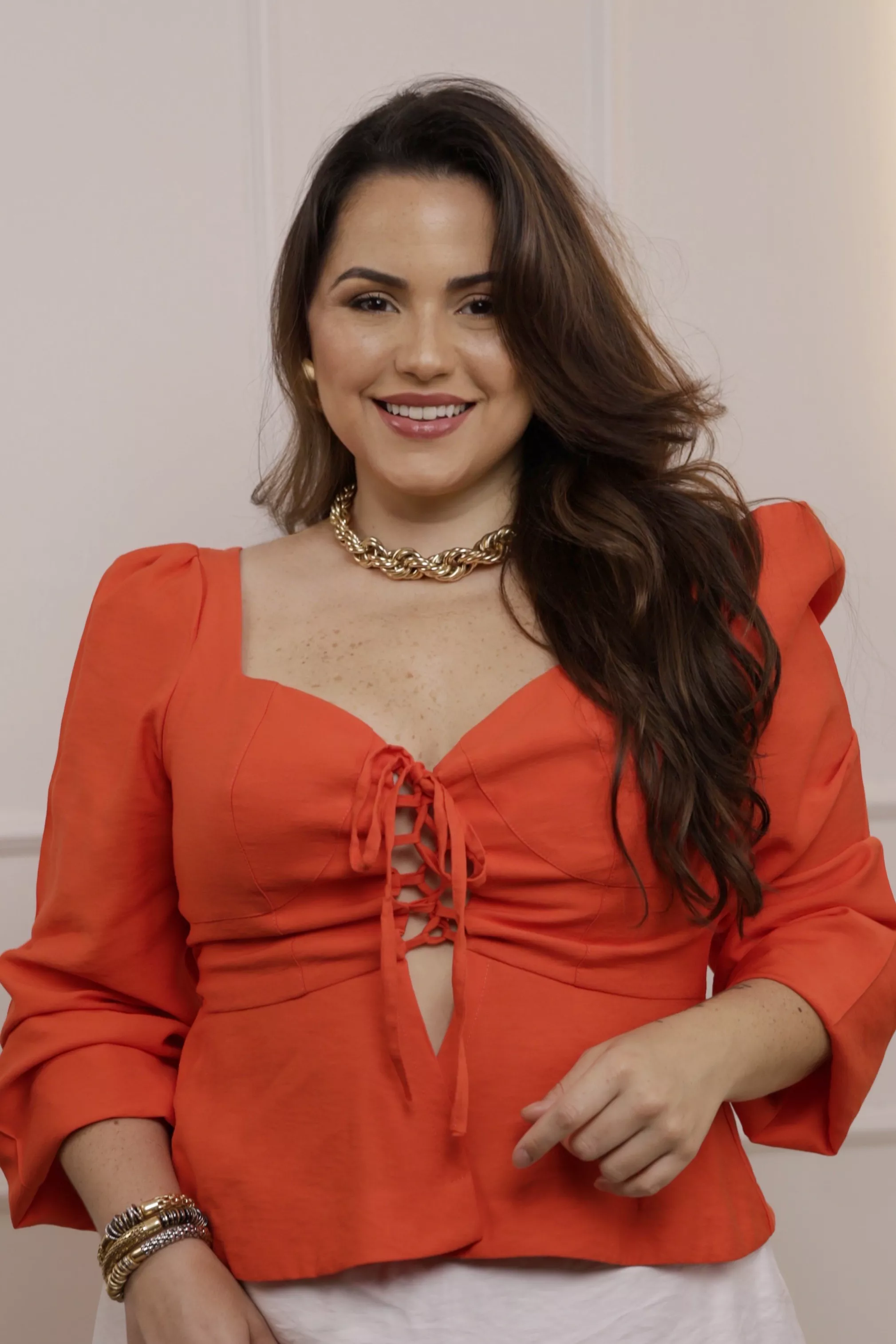 Blusa Nádia Aperol | TAMTAUM PLUS SIZE FASHION