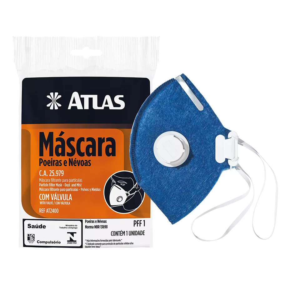 Máscara de proteção com válvula - AT2400 - Atlas | Tintavel