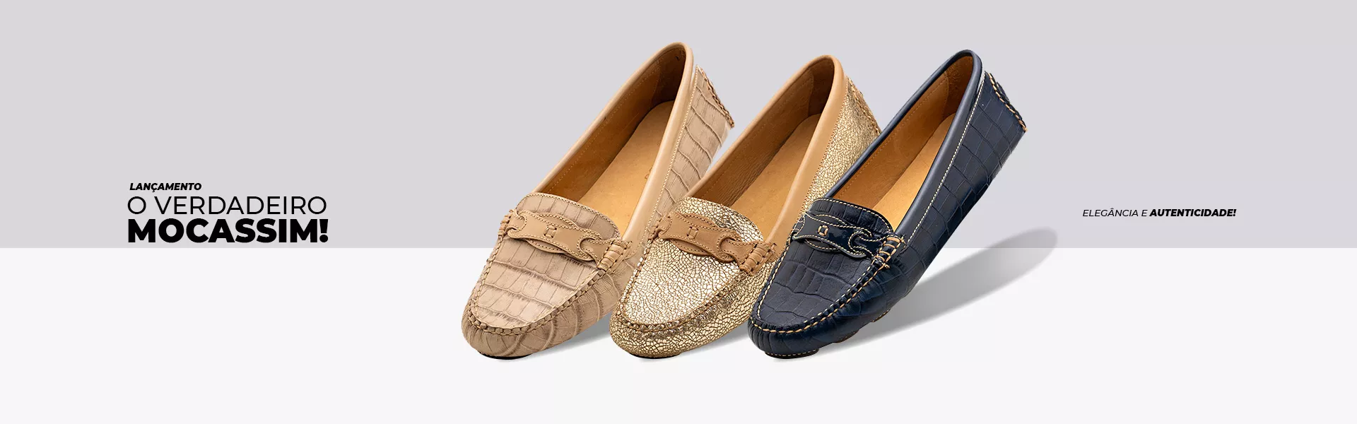 banner modelos novos mocassim feminino