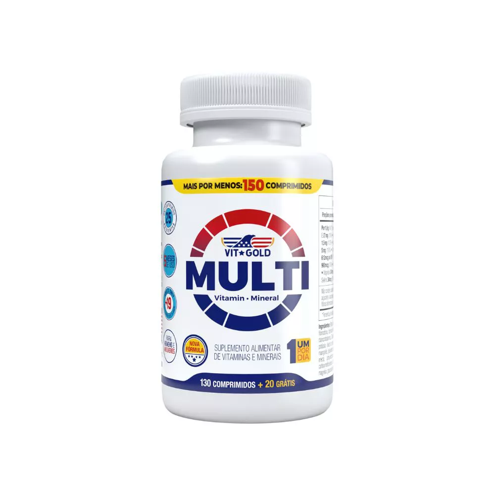 Multivitamínico Multi 130 + 20 Comprimidos em Oferta | Vitgold