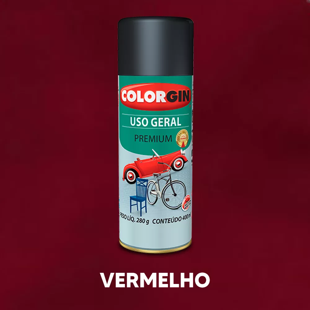 Spray Uso Geral Colorgin - Vermelho | VIVA COR TINTAS