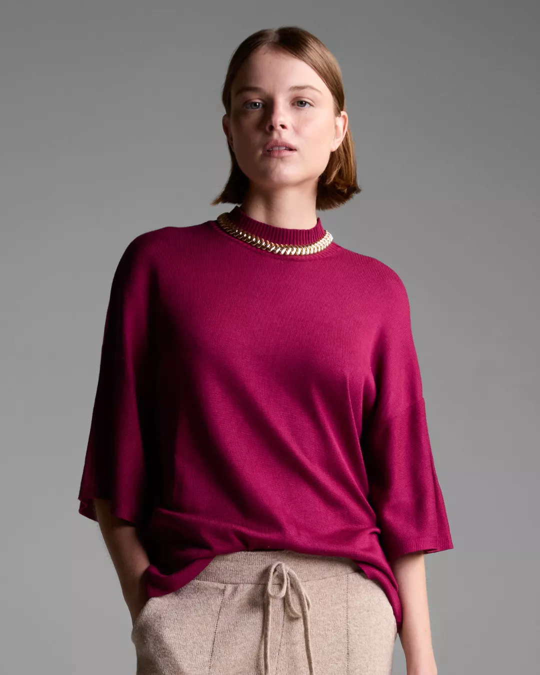 Blusa Ampla Noho Vermelho Bordô - Maria Pavan