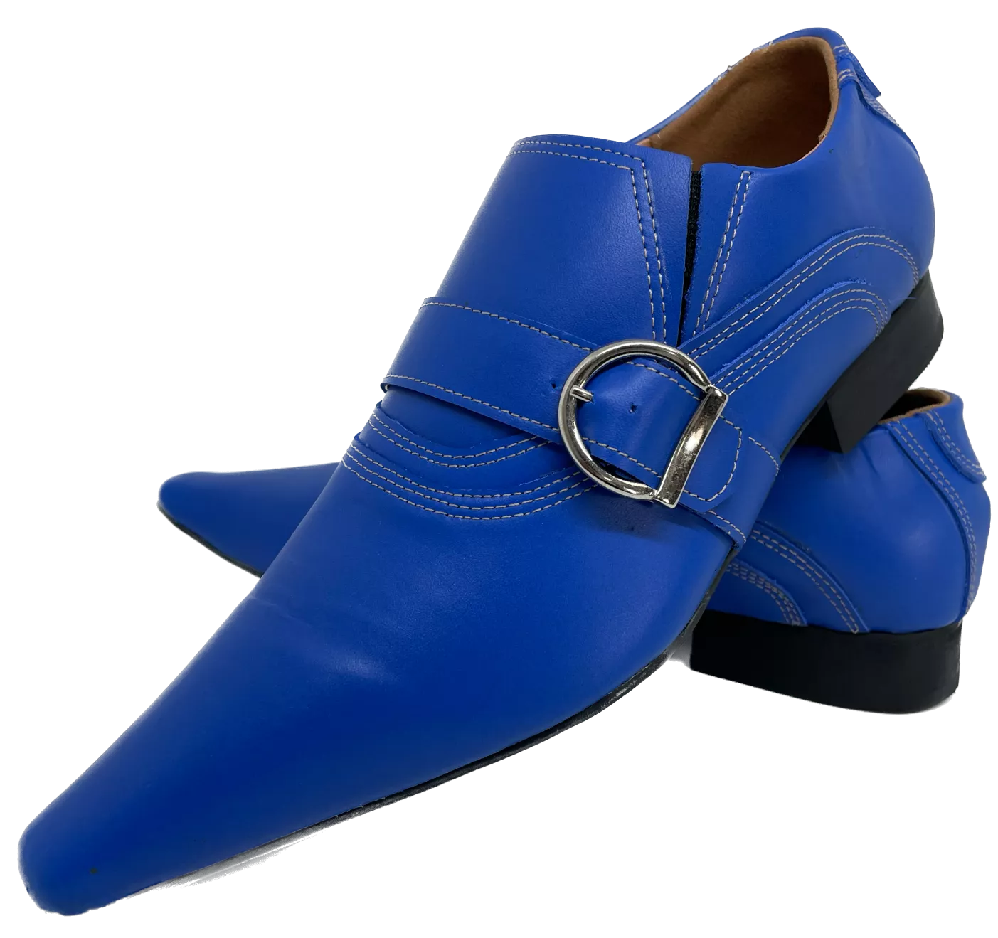 Sapato Masculino Italiano de Couro Azul Cromo – Estilo Premium e
