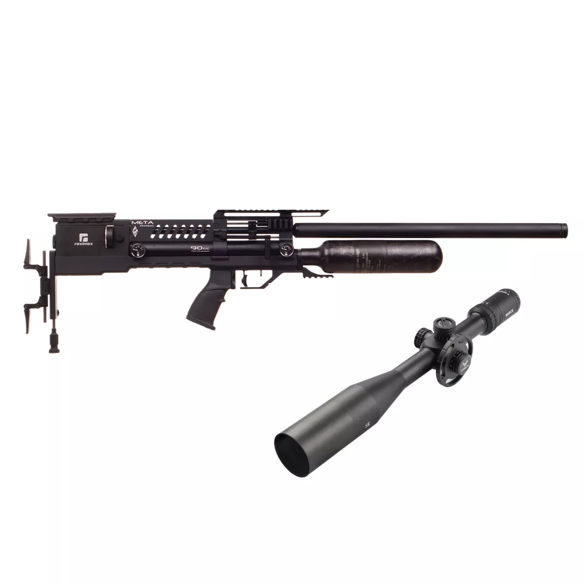 Carabina de Pressão PCP Reximex Meta Premium 5.5mm Black + Luneta