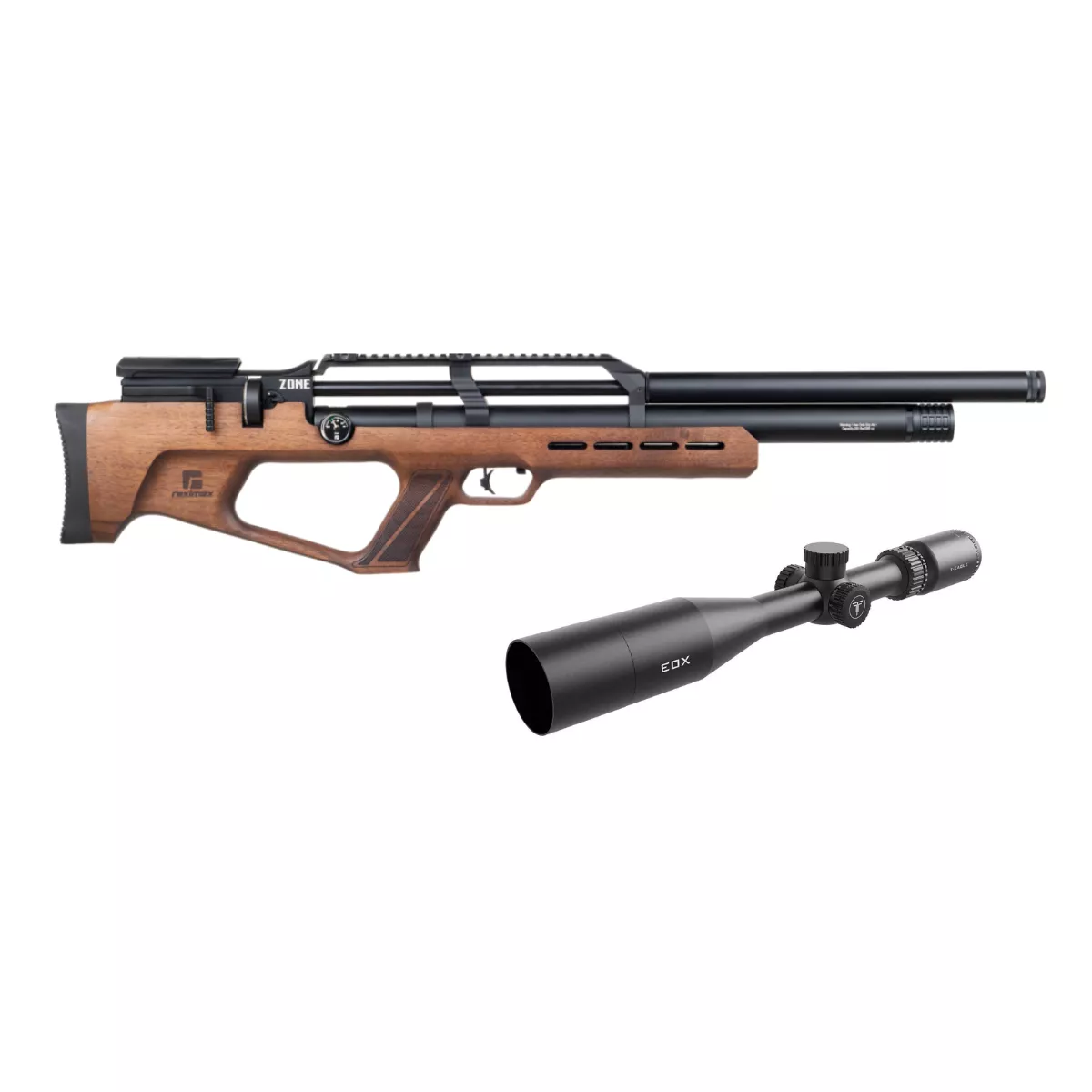 Vup Exa Mサイズ Carabina Pressão PCP Reximex Zone Wood 6,35mm + Luneta T-Eagle EOX