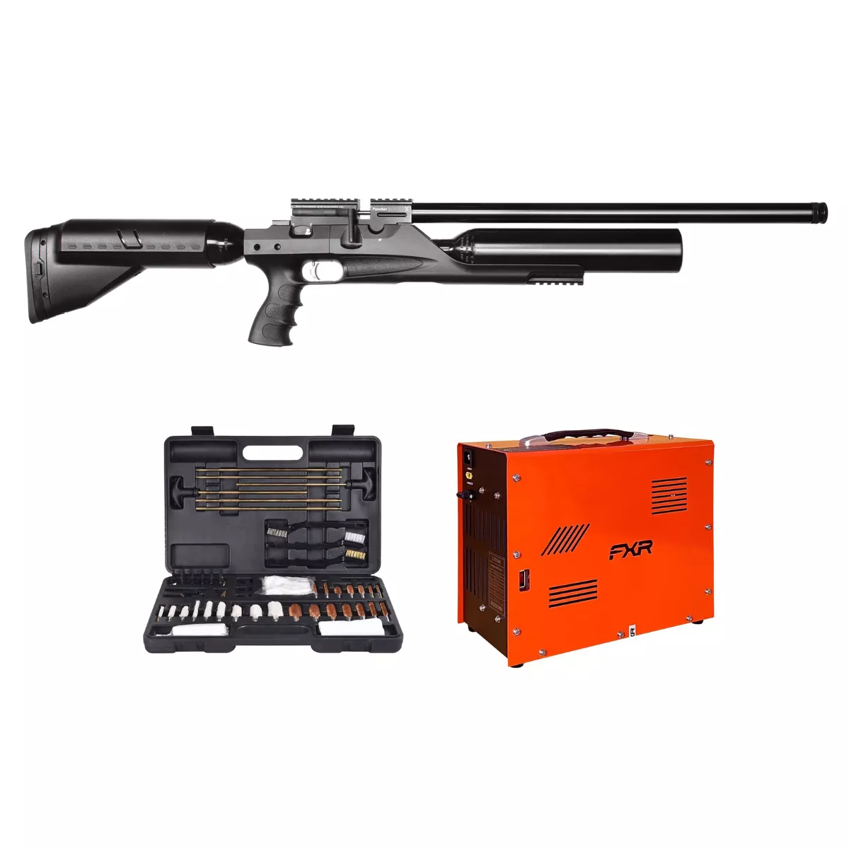 Kral Arms Puncher Bigmax XB 5.5mm + Kit Limpeza 62pçs + Compressor