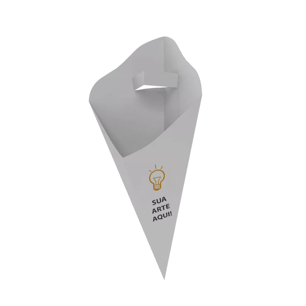 EMBALAGEM CONE COM SUPORTE DE MOLHOS MÉDIA PERSONALIZADA | CaixaMix ...