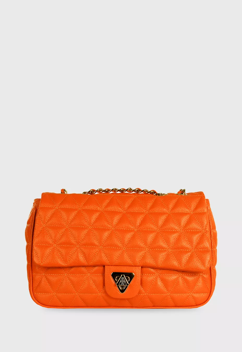 Bolsa Tiracolo Couro Laranja Matelasse Nina | CAMPEZZO
