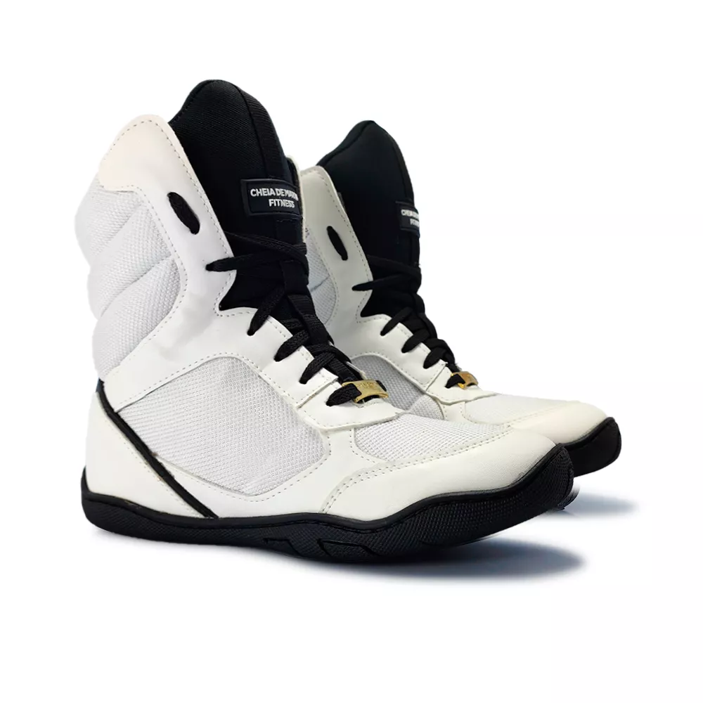 Bota de Treino Cheia de Marra Leg Press Branco e Preto | CHEIA DE MARRA