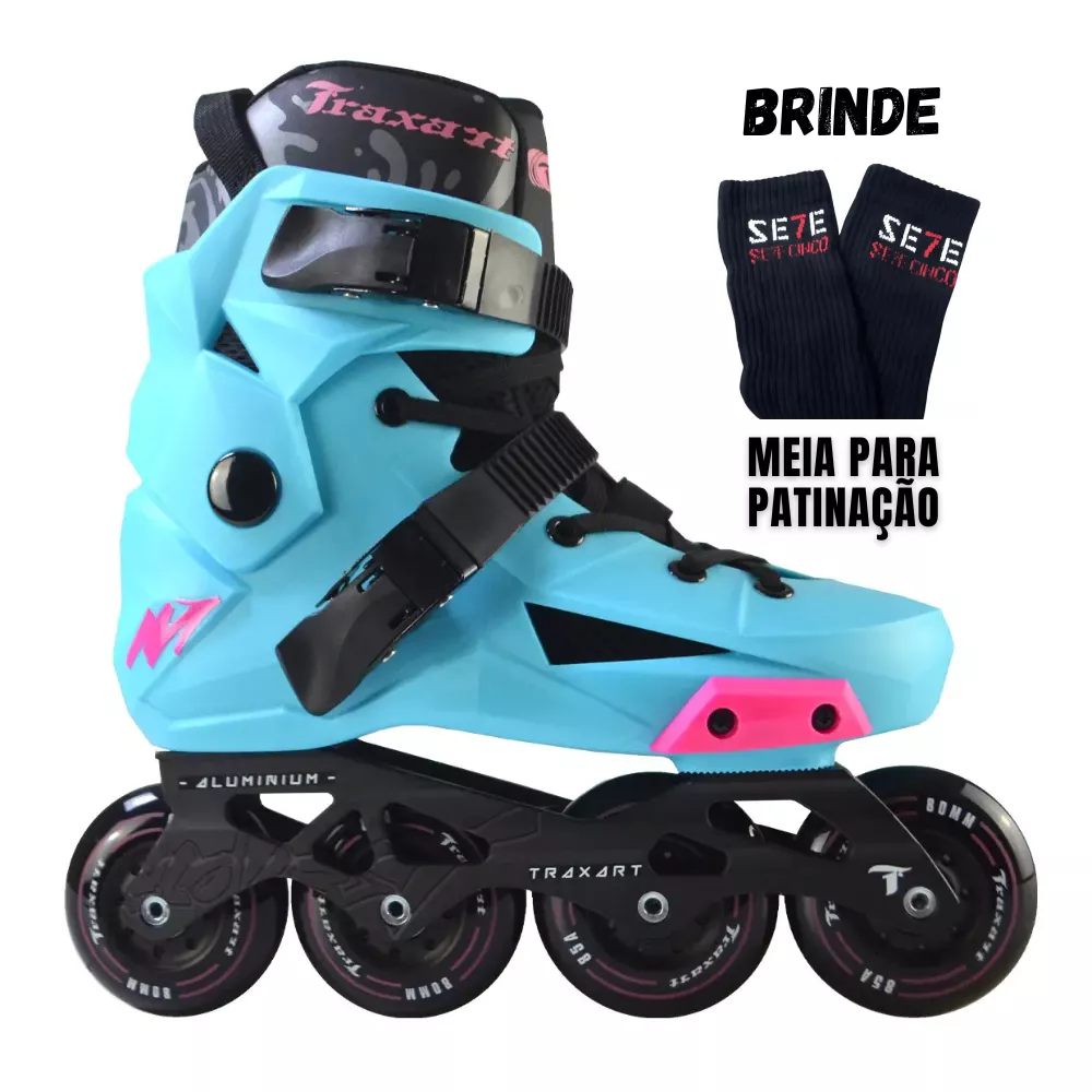 Patins Inline Freestyle Traxart Revolt Azul 80MM ABEC-9 | 775 Franca