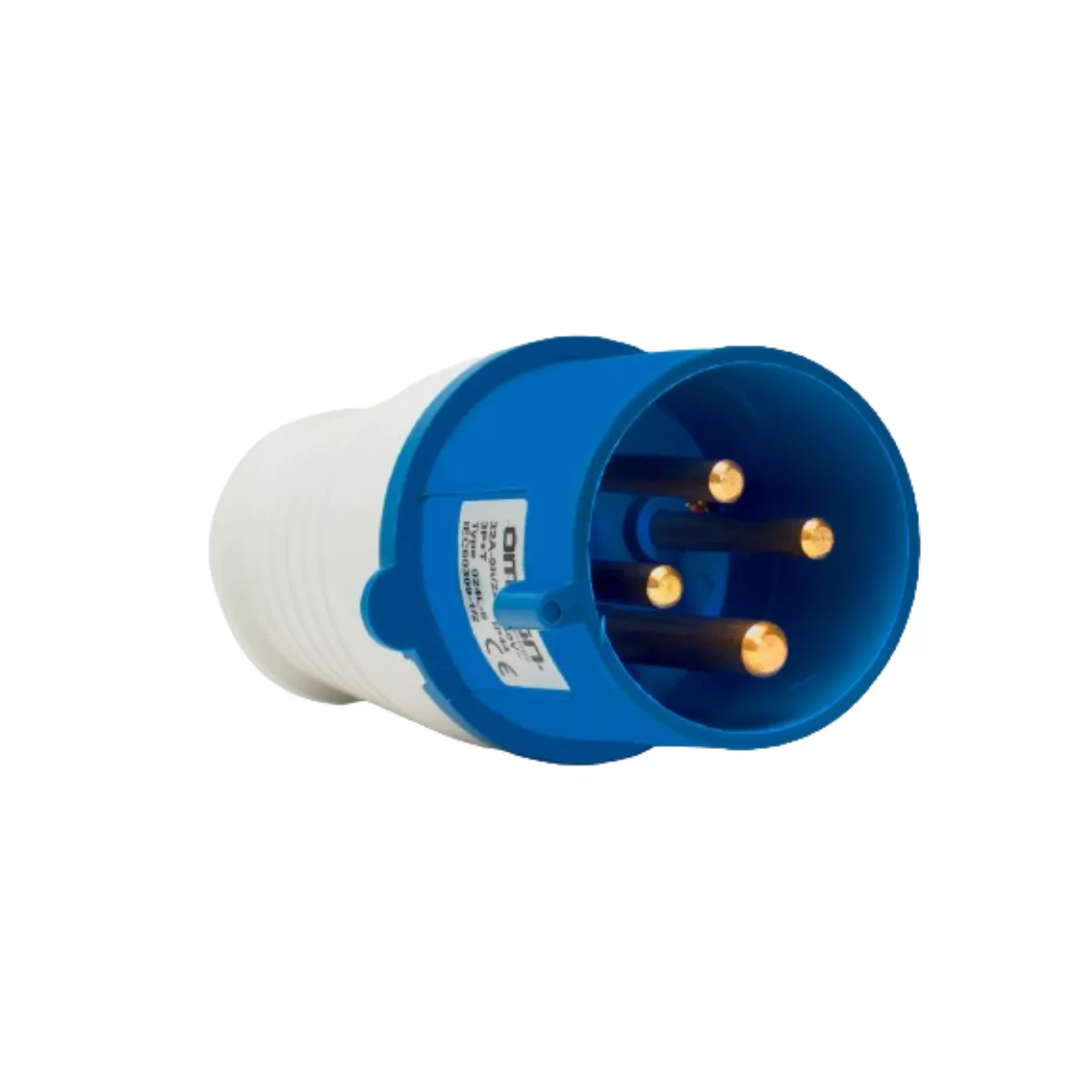 Plug Industrial 3P+T 32A Azul 9H 220/250V OMG 4279 | Loja Caravelas