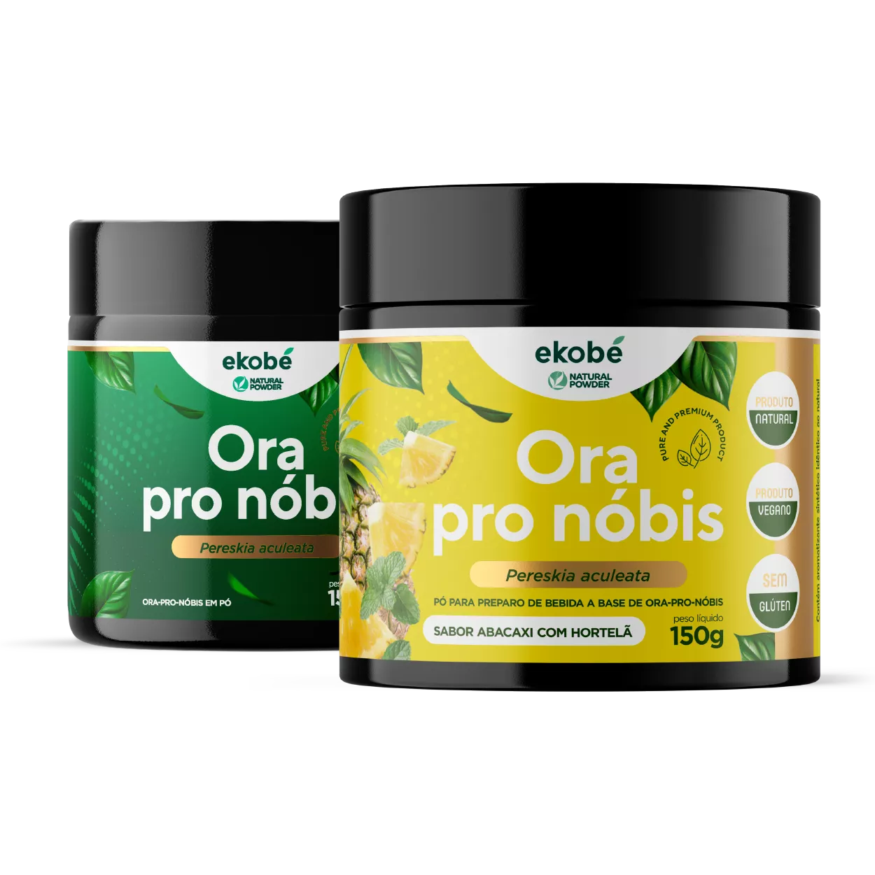 Kit 2 Ora Pro Nóbis - Natural e Abacaxi com Hortelã - Proteína