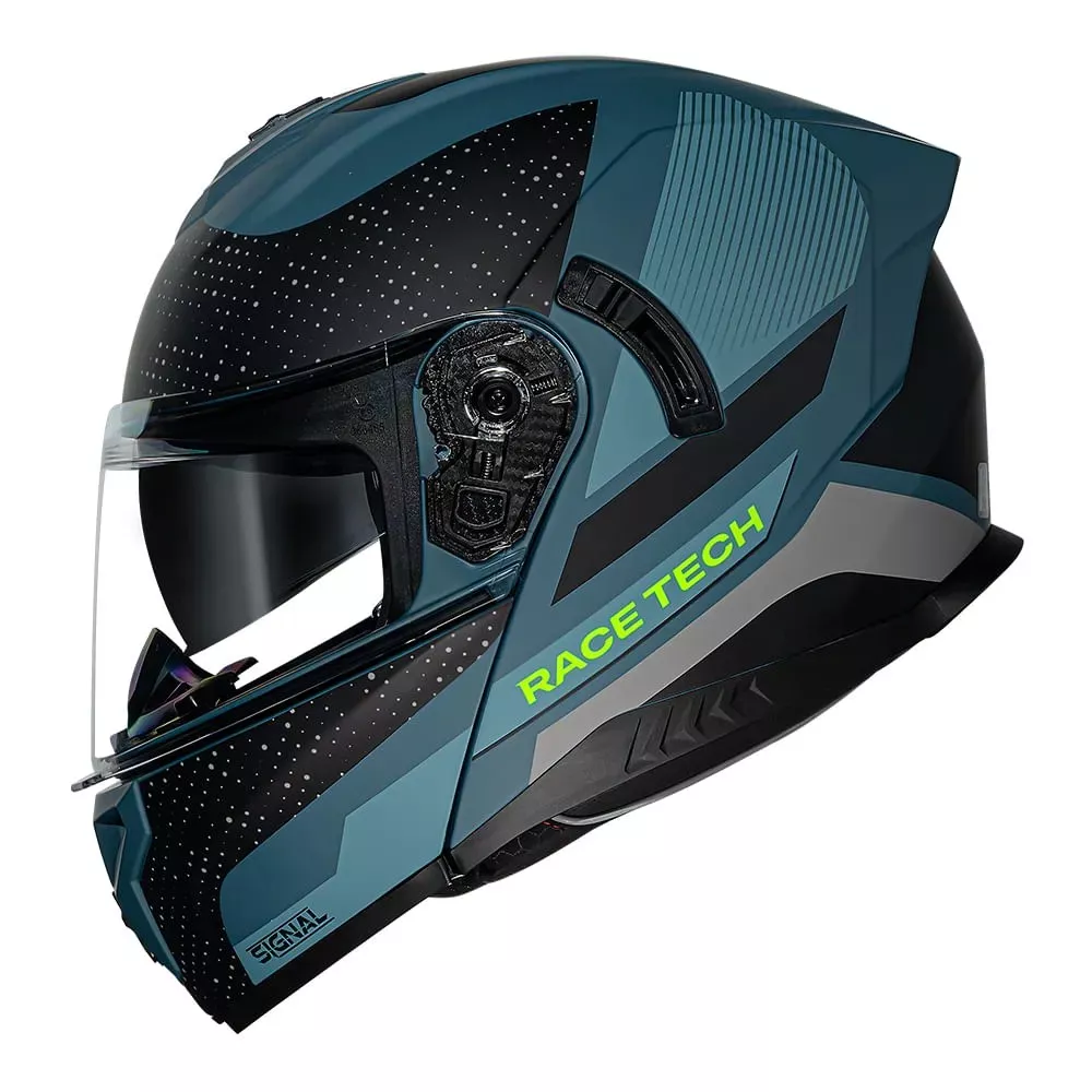 Capacete Race Tech Signal Gear - Azul Fosco Preto. Moto One