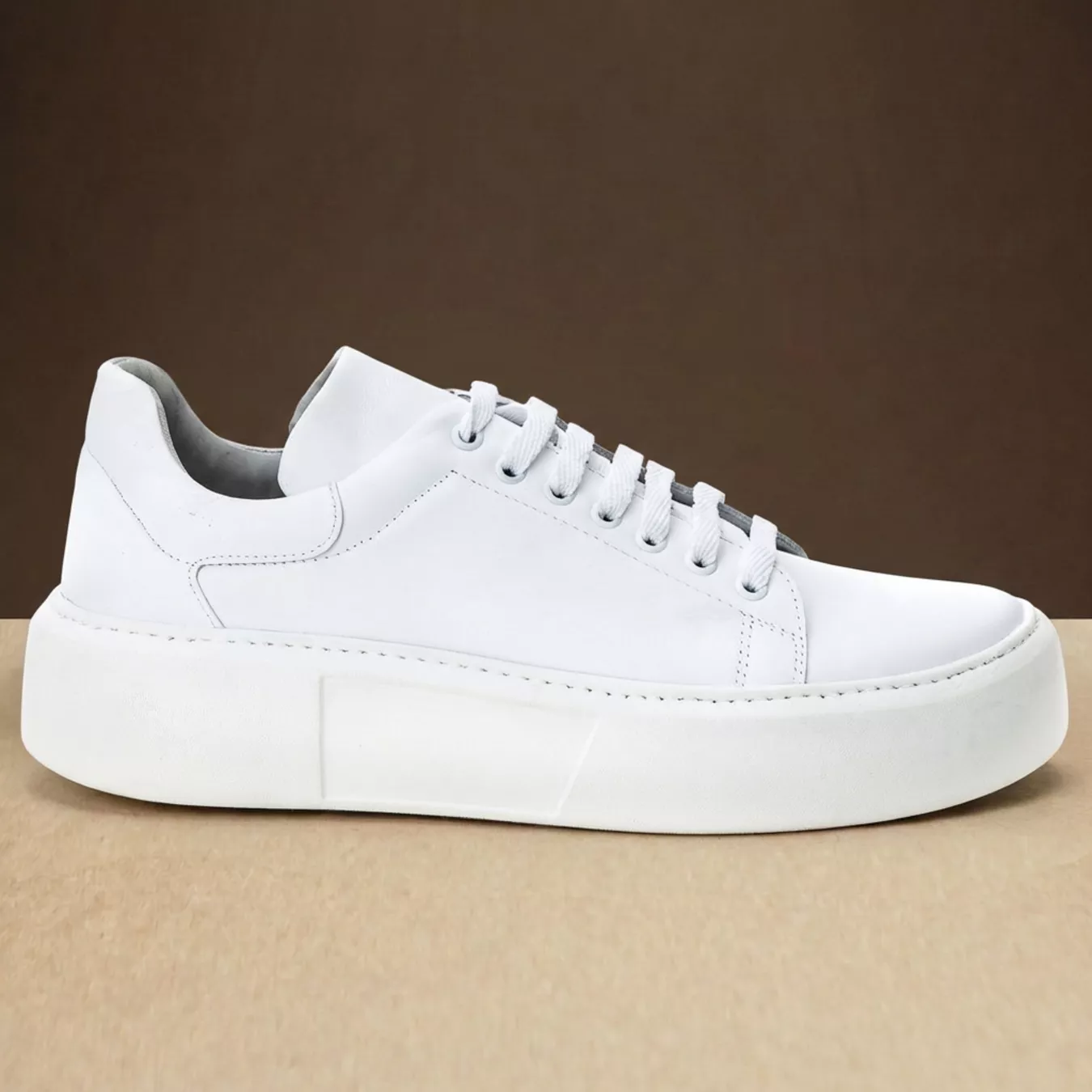 Sapato Sneaker Masculino Couro Legítimo Comfort Branco Everest