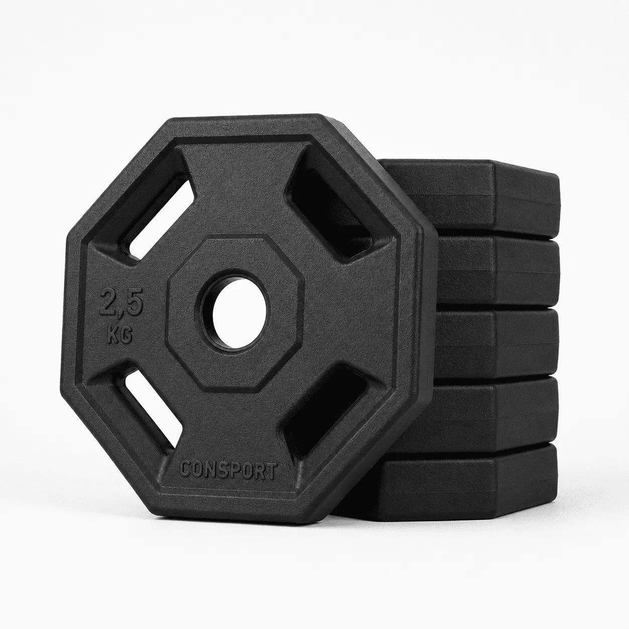 8 Anilhas 2,5kg Consport Revestida em ABS Peso Academia Treino Musculação | NATURAL FITNESS