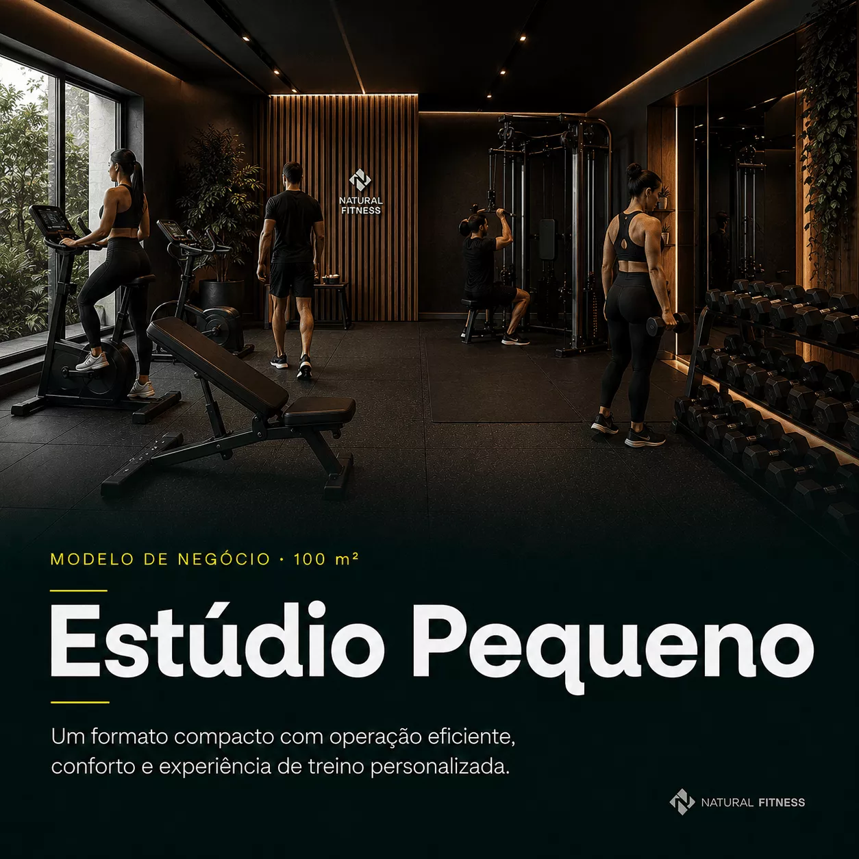 Studio de Personal de 100 m² | Projeto Fitness | NATURAL FITNESS