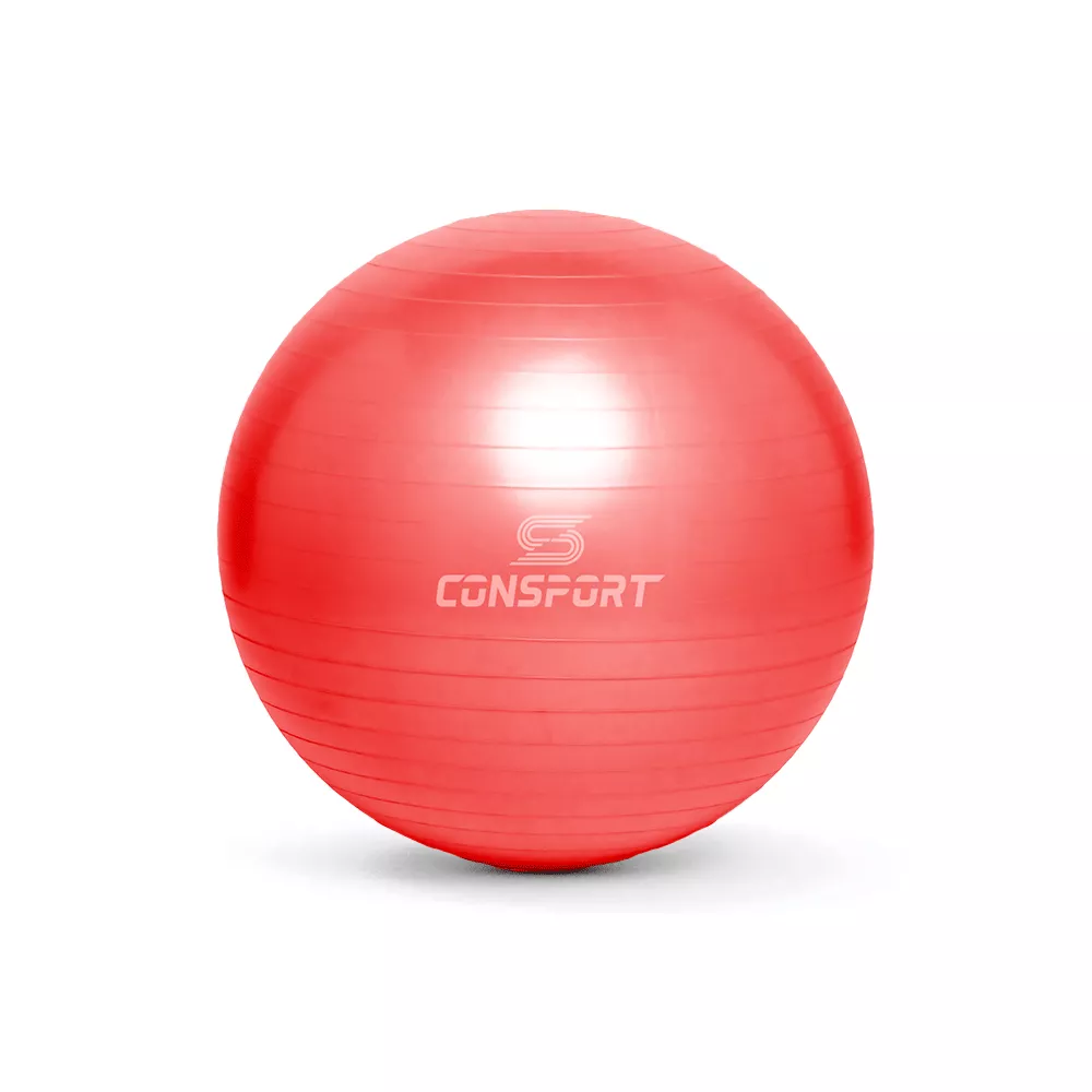 Bola Suíça para Pilates e Ginástica 55cm Vermelha Consport - Ideal para Exercícios de Fortalecimento, Equilíbrio, Reabilitação Muscular e Melhora da Postura | NATURAL FITNESS