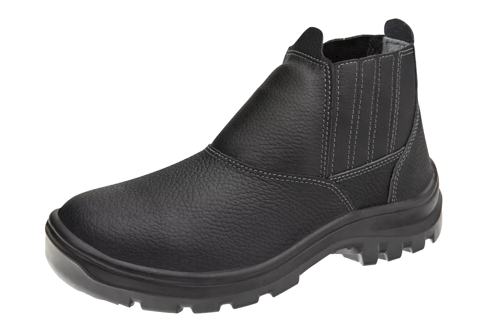 Bota De Segurança Preta 700302 Com Bico Plástico Da Vulcaflex