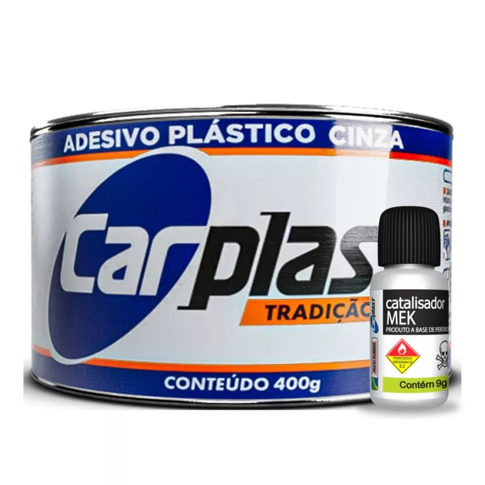 Massa Plástica Cinza Carplast c/ catalisador - 400g | Protetintas