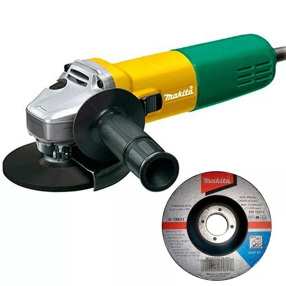 Esmerilhadeira Angular 115mm 4.1/2 Pol. 840W com Disco Abrasivo