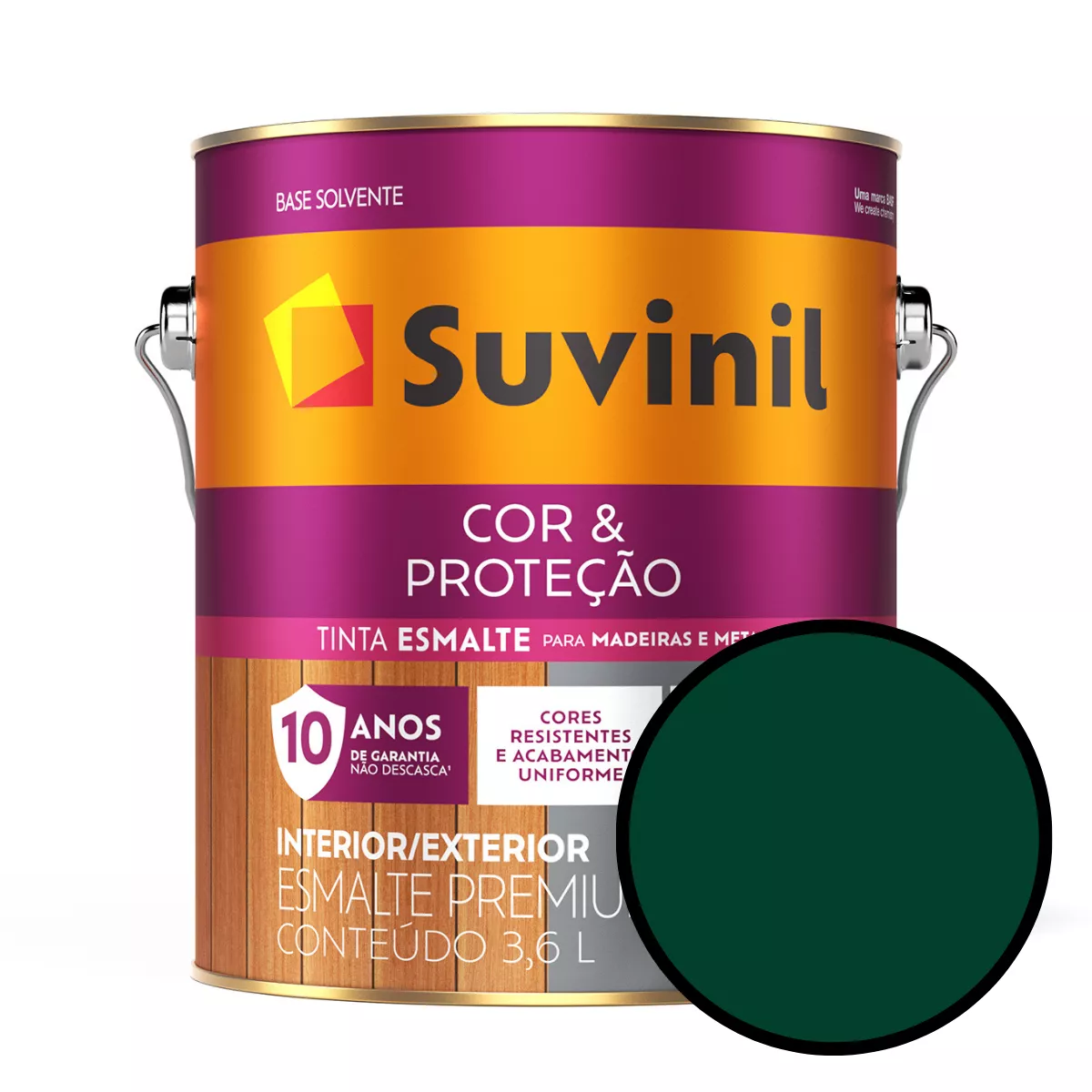 Esmalte Cor & Proteção Brilhante Suvinil - Verde-colonial | VIVA COR TINTAS