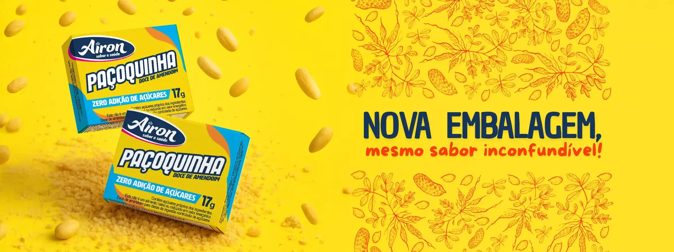 Nova Embalagem Paçoca Quadrada