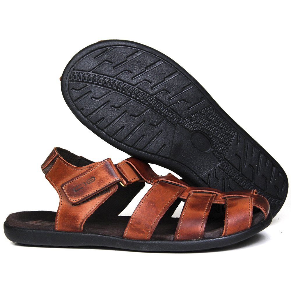 Sandália Papete Masculina De Couro Havana - 10C9660LATHAV — imagem 2