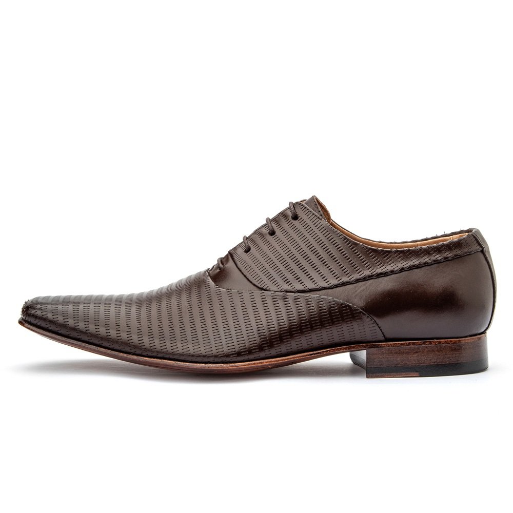 Sapato Social Masculino Oxford Couro Frequencia Marrom - GIB328FRQMOU — imagem 2