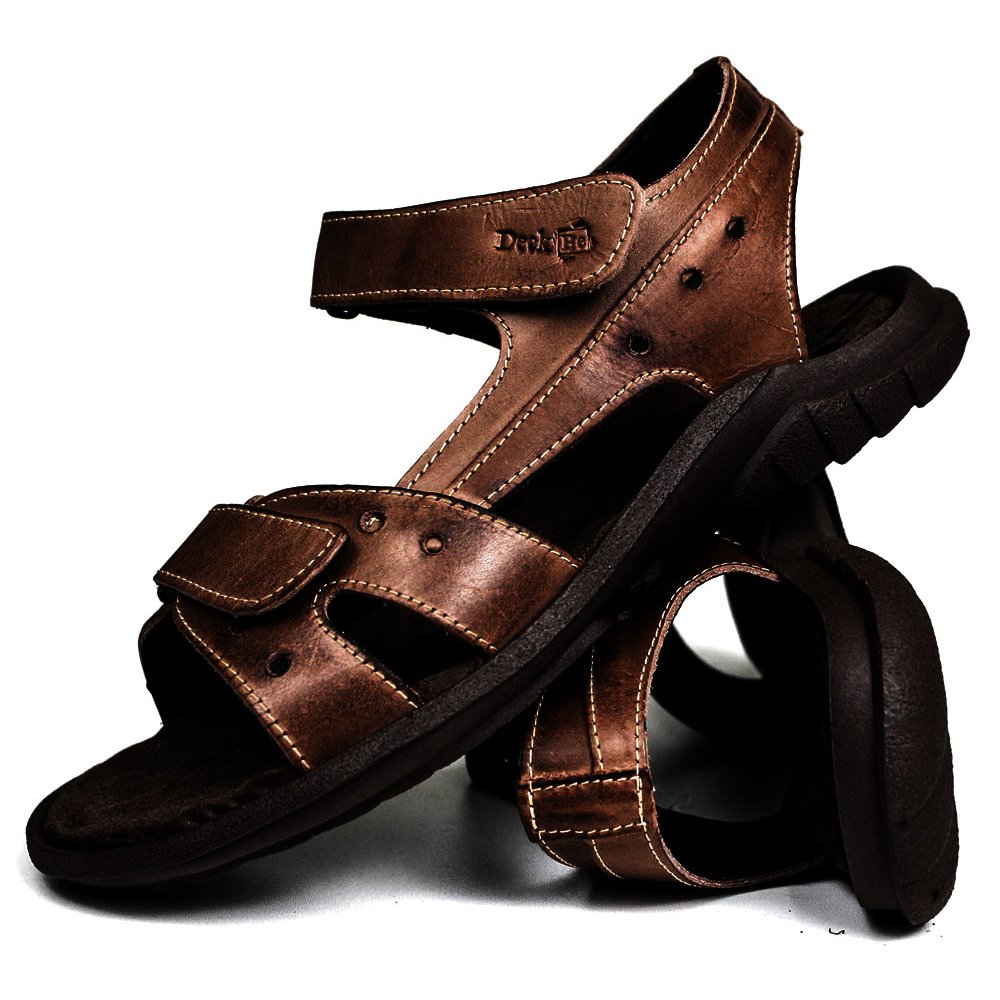 Sandália Papete Masculina De Couro Chocolate - DCB0400LTCHC — imagem 1