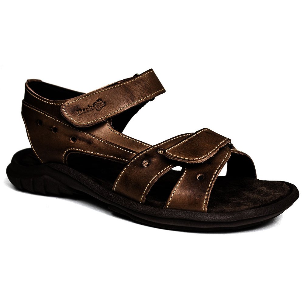 Sandália Papete Masculina De Couro Chocolate - DCB0400LTCHC