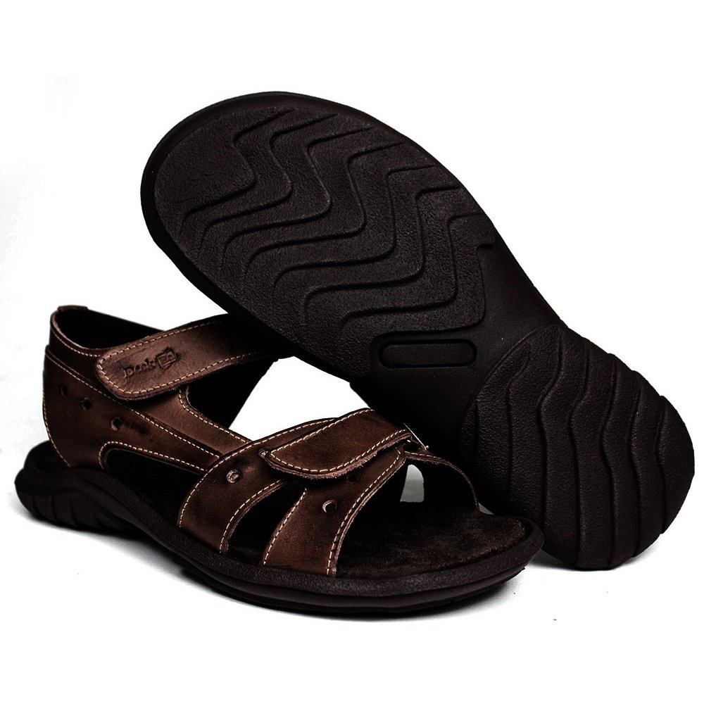 Sandália Papete Masculina De Couro Chocolate - DCB0400LTCHC — imagem 2