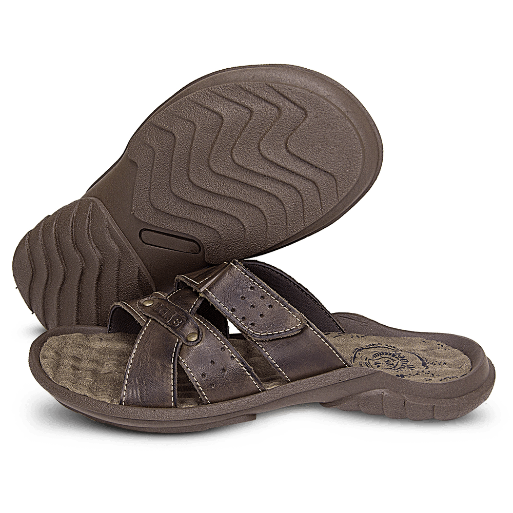 Chinelo Masculino De Couro Café - DCB5000LTCFE — imagem 3