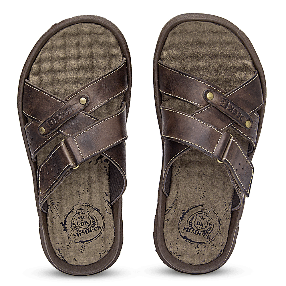 Chinelo Masculino De Couro Café - DCB5000LTCFE — imagem 1