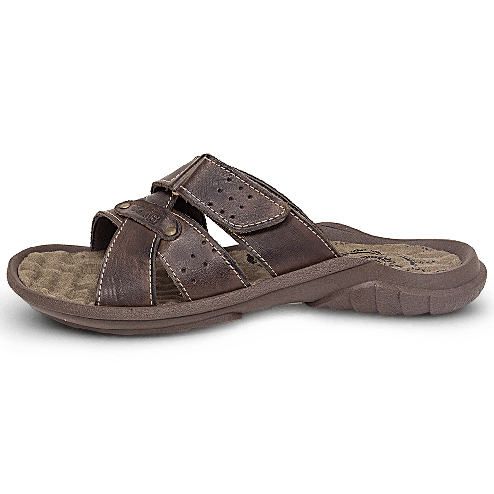 Chinelo Masculino De Couro Café - DCB5000LTCFE — imagem 2
