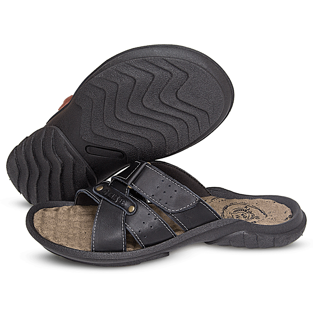 Chinelo Masculino De Couro Preto - DCB5000LTPTO — imagem 3