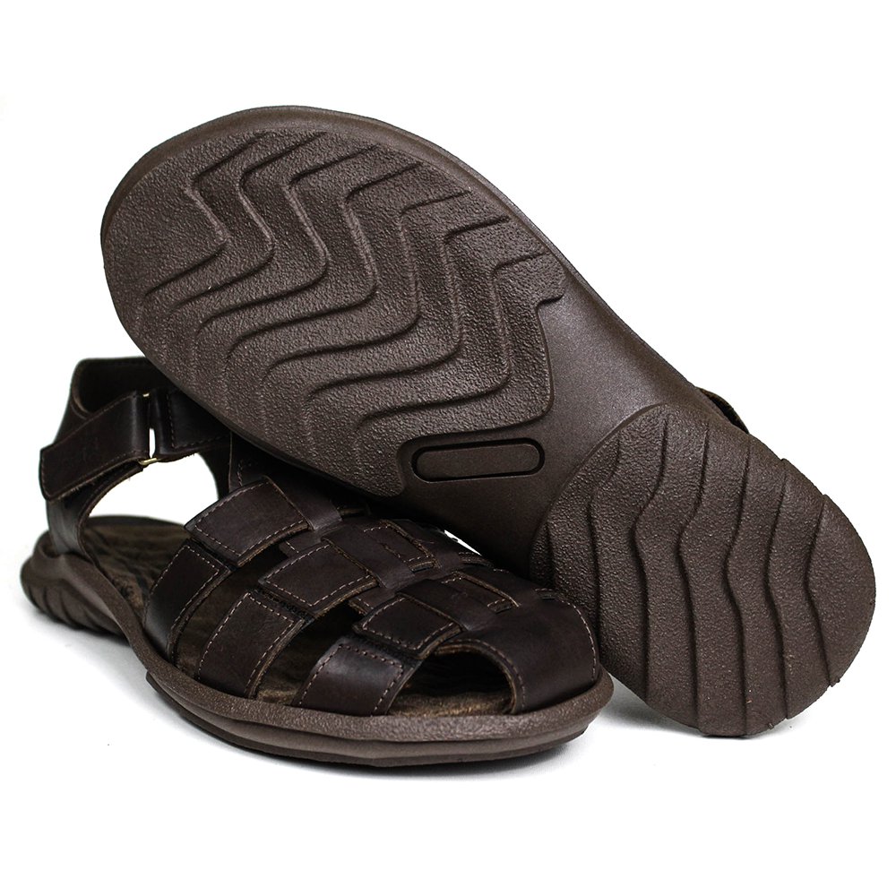 Sandália Papete Masculina De Couro Chocolate - DCB6500LTCHC — imagem 2