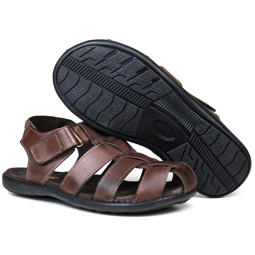 Sandália Papete Masculina De Couro Chocolate - 10C9660LATCHC — imagem 2