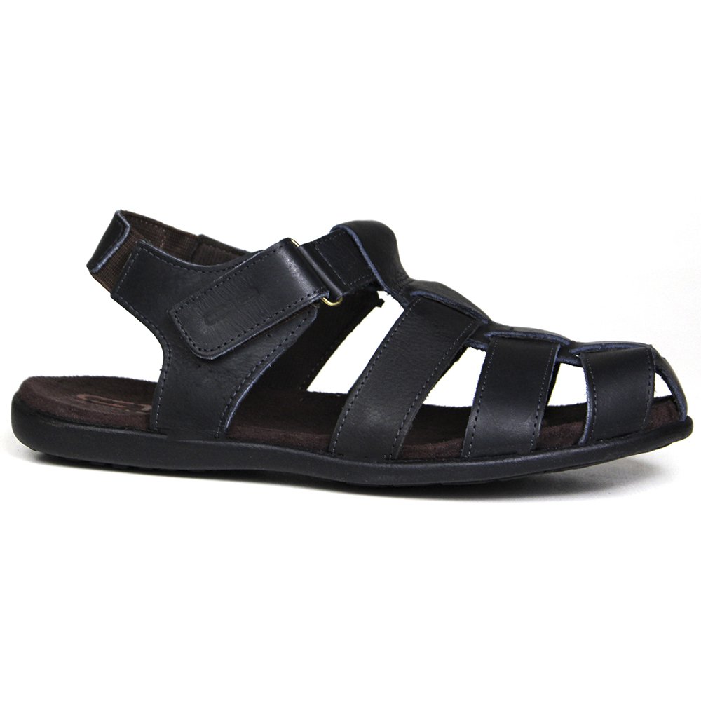 Sandália Papete Masculina De Couro Preto - 10C9660LATPTO