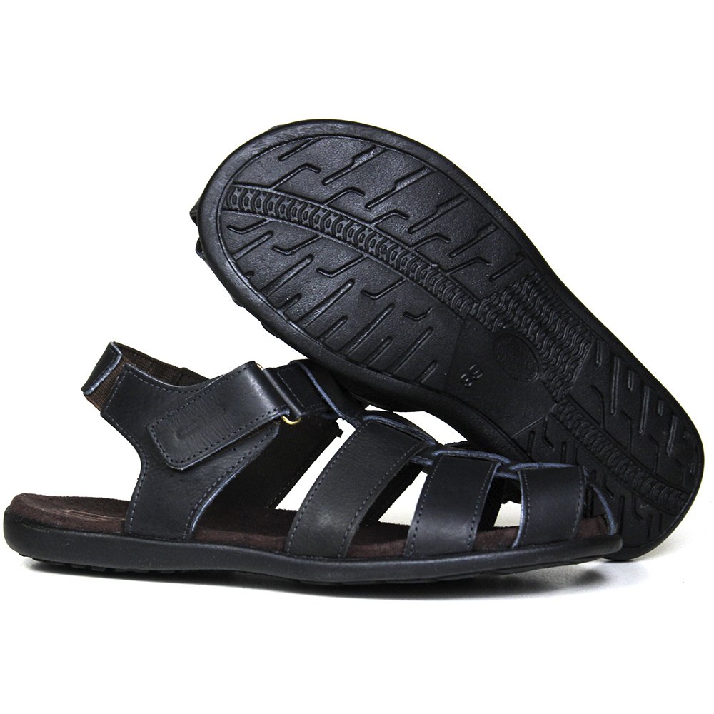 Sandália Papete Masculina De Couro Preto - 10C9660LATPTO — imagem 2