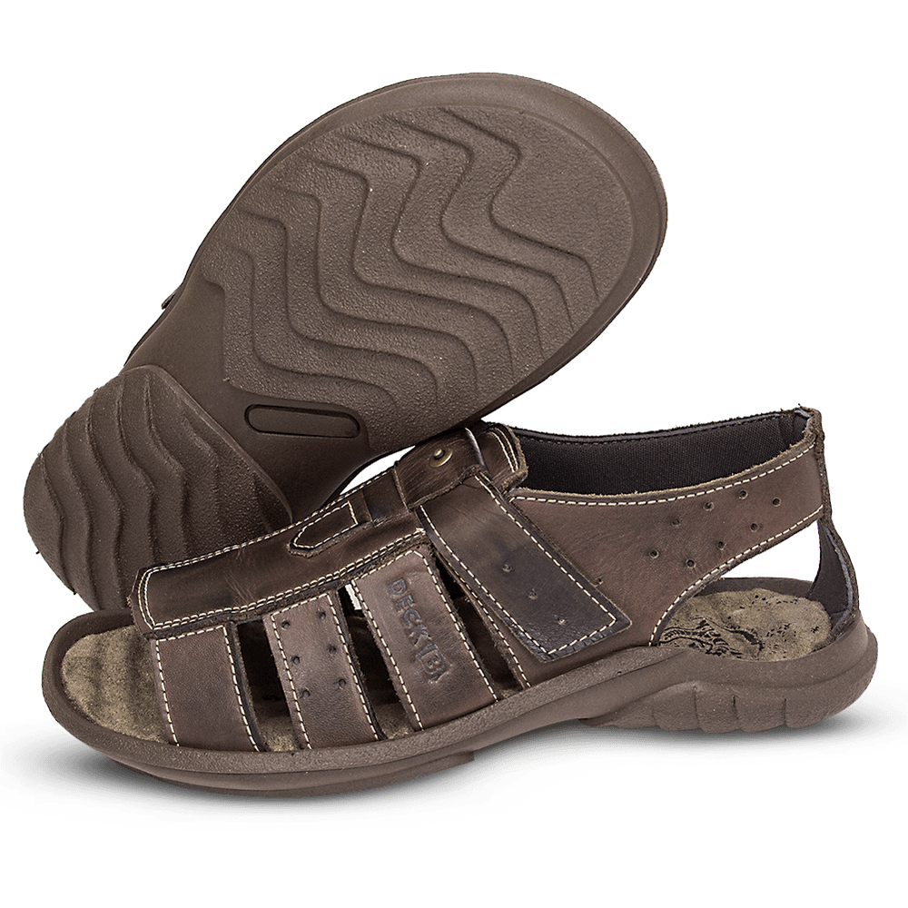 Sandália Papete Masculina De Couro Café - DCB0980LTCFE — imagem 3