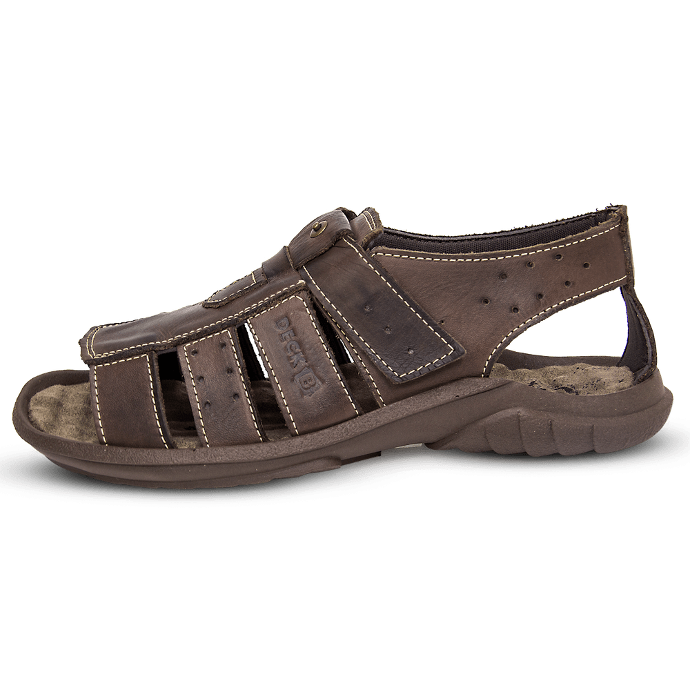 Sandália Papete Masculina De Couro Café - DCB0980LTCFE — imagem 2