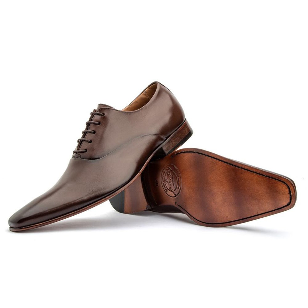 Sapato Oxford Masculino Solado De Couro Cromo Argentino Marrom - GIB327CRMMOU — imagem 2