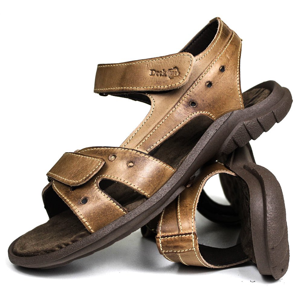 Sandália Papete Masculina De Couro Tabaco 400 - DCB0400LTTBC