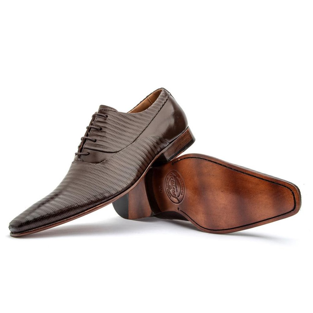 Sapato Social Masculino Oxford Couro Frequencia Marrom - GIB328FRQMOU — imagem 1