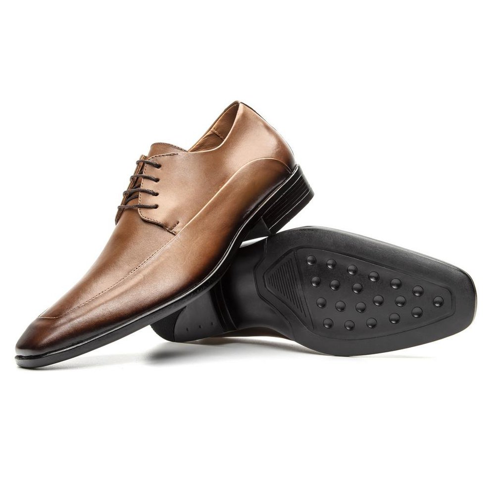 Sapato Masculino Derby Italiano Couro Whisky - GIB2755NTWSK — imagem 1